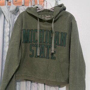 Womens Medium pressbox MSU Spartans cropped sweatshirt